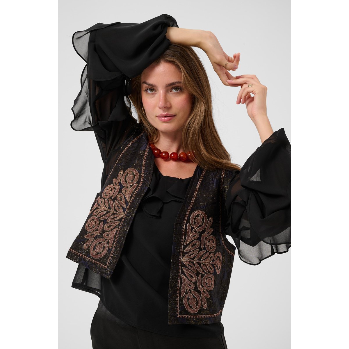 Manteau noit night jacquard, CREAM
