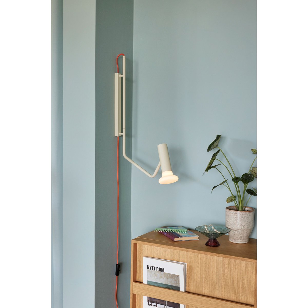 Bol en verre BONBON bleu/rouge, HUBSCH