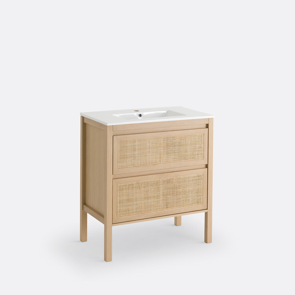 Plan vasque en céramique L80 cm, Jaly blanc, LA REDOUTE INTERIEURS