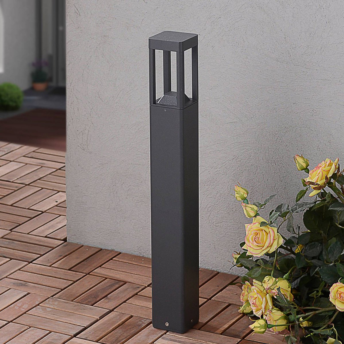 Luminaire extérieur en aluminium moderneLED anthracite, LUCANDE