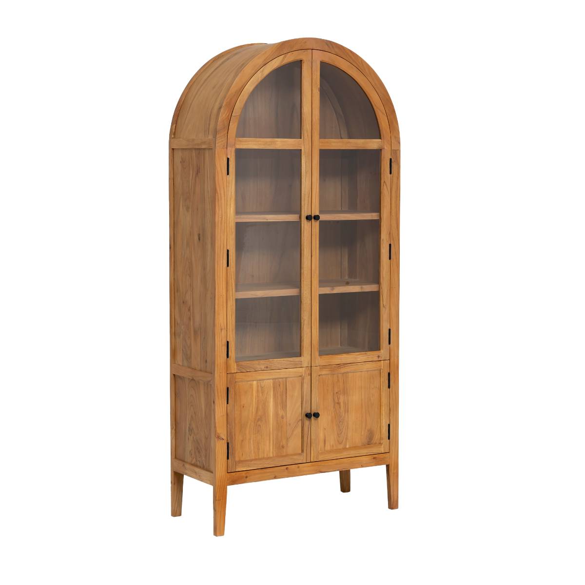 Vitrine en bois d'acacia 4 portes  JO bois foncé, MADE IN MEUBLES 