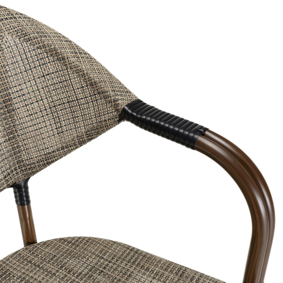 Fauteuil de jardin bistrot acier et tissu taupe (lot de 2) GIJON taupe, PIER IMPORT