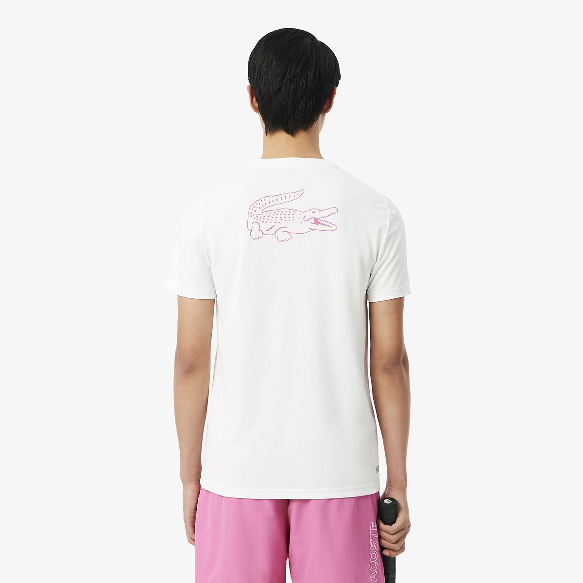 T-shirt Off court, regular fit, ultra dry, UPF 50 wit, LACOSTE
