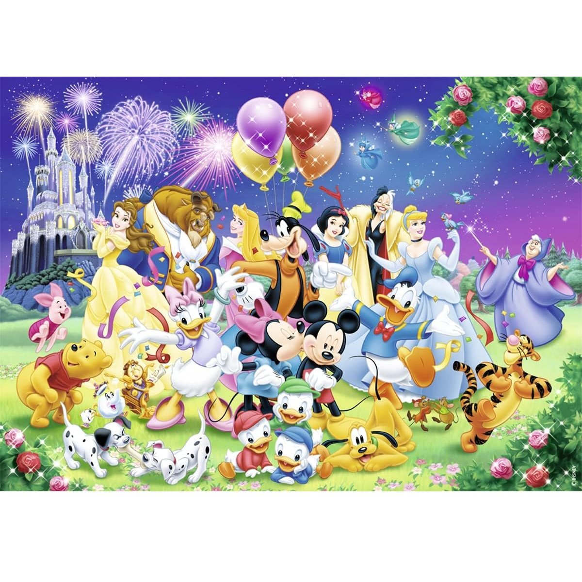 Puzzle La Famille Disney 1000 pcs blanc, NATHAN