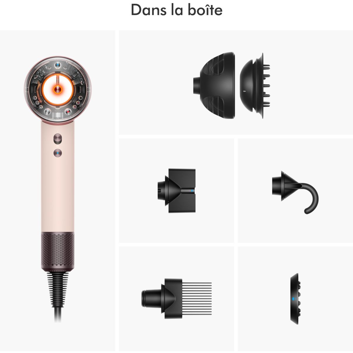 Sèche cheveux Supersonic Nural cheveux bouclés à frisés Rose Céramique rose, DYSON