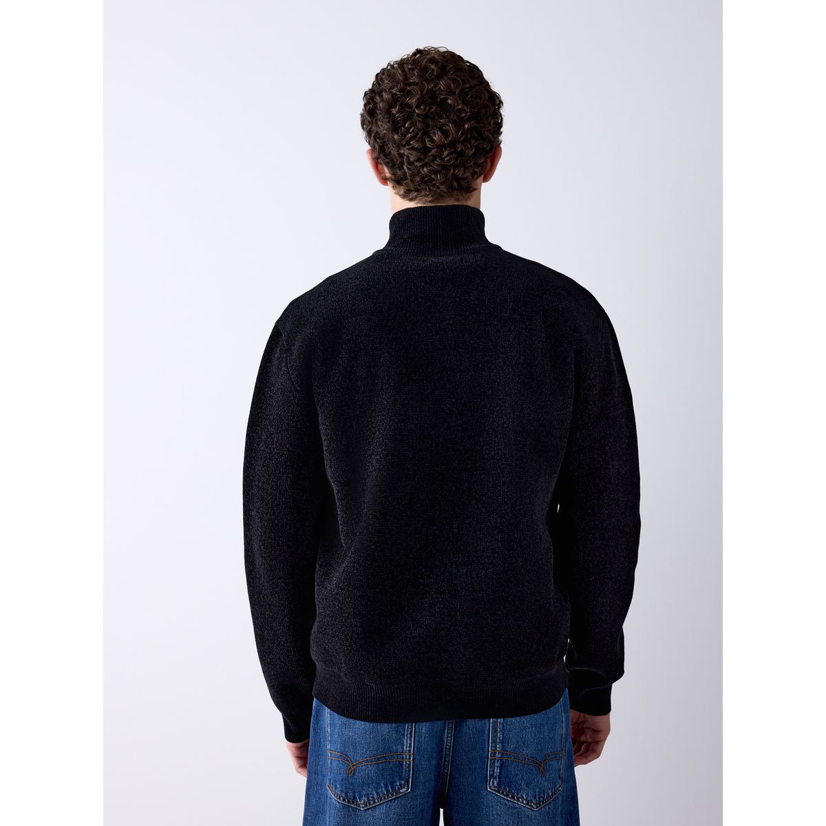 Pull en chenille à col zippé brooklyn black, NEXT