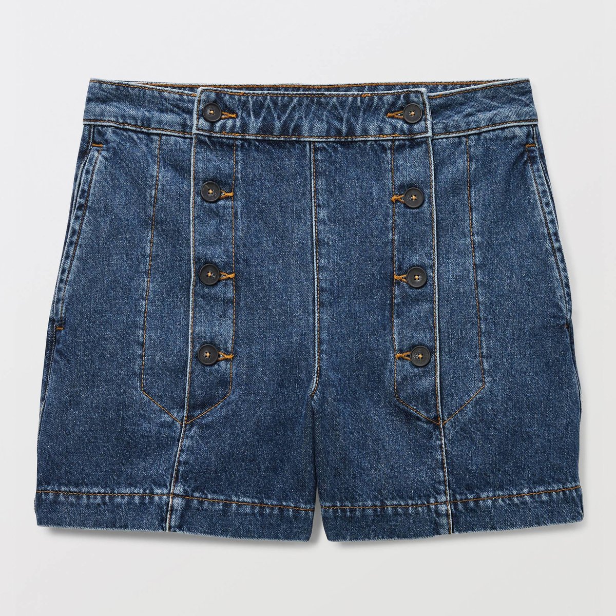 Short en jean à pont stone denim, MONOPRIX