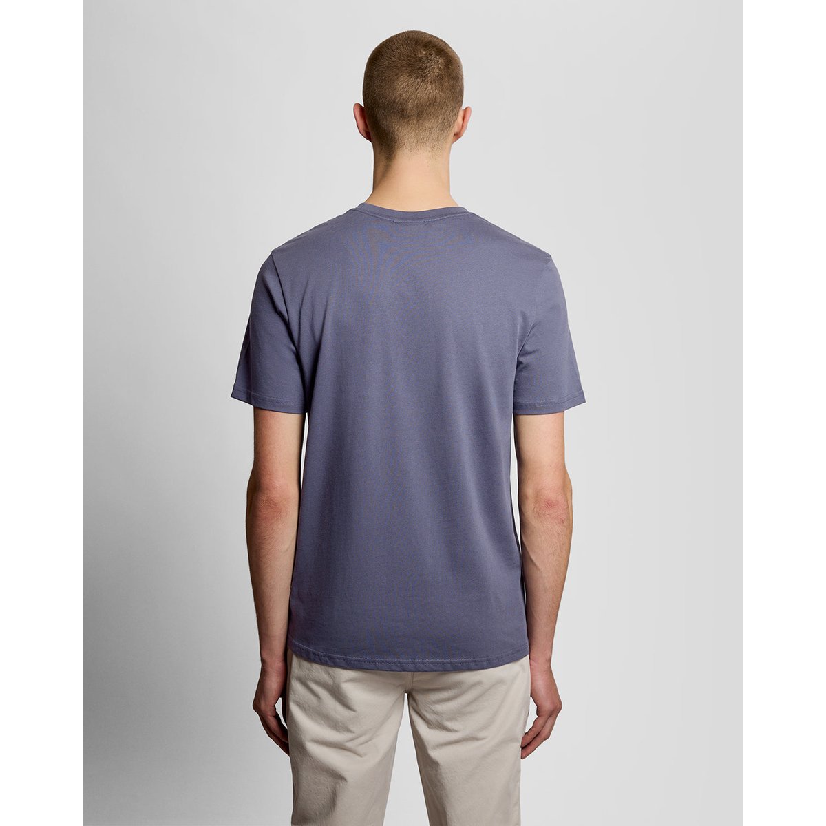 T-shirt en coton col rond grise pierre, LYLE & SCOTT