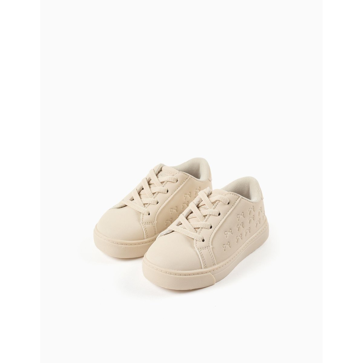 Baskets avec nœuds en relief et lacets élastiques beige, ZIPPY