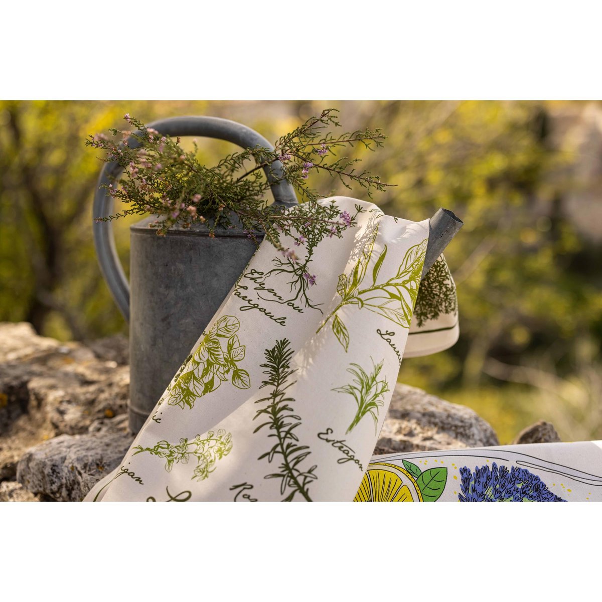 Torchon les herbes de Provence ecru, WINKLER