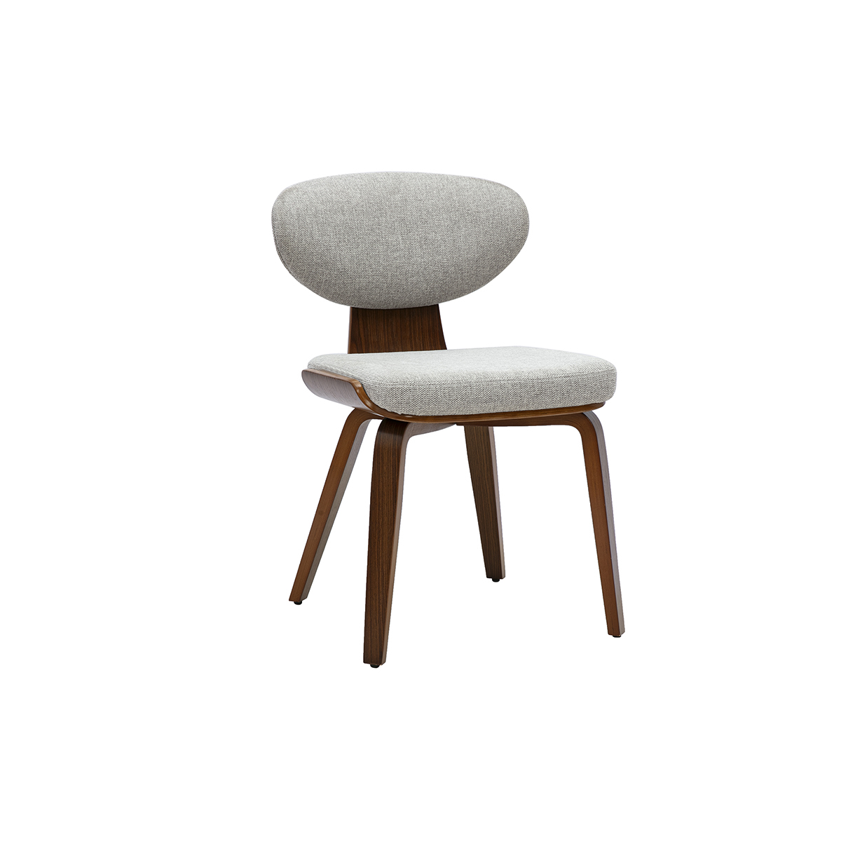 Chaises en tissu effet velours texturé beige et bois clair (lot de 2) YELLE gris, MILIBOO