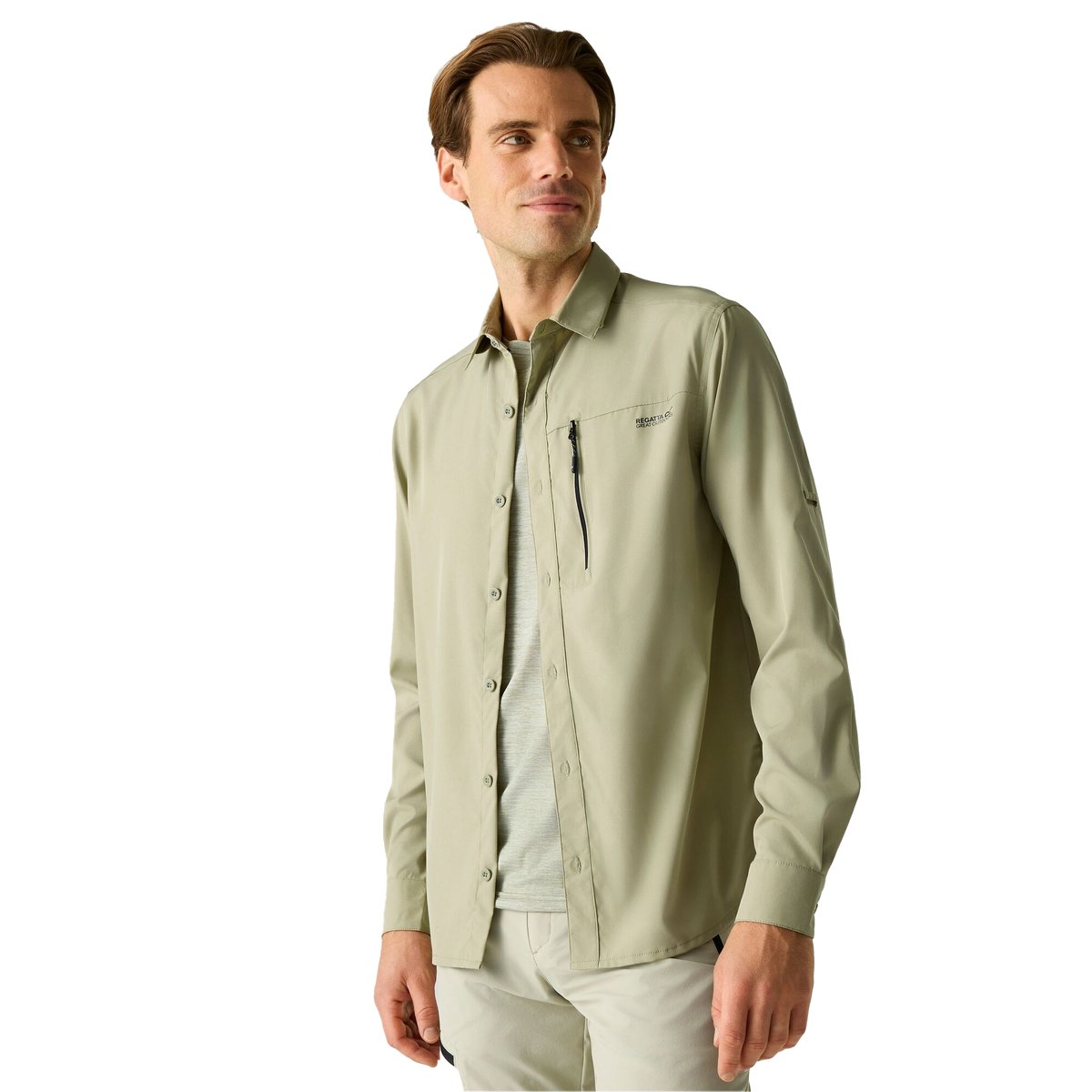 Chemise manches longues de voyage blanc cassé, REGATTA