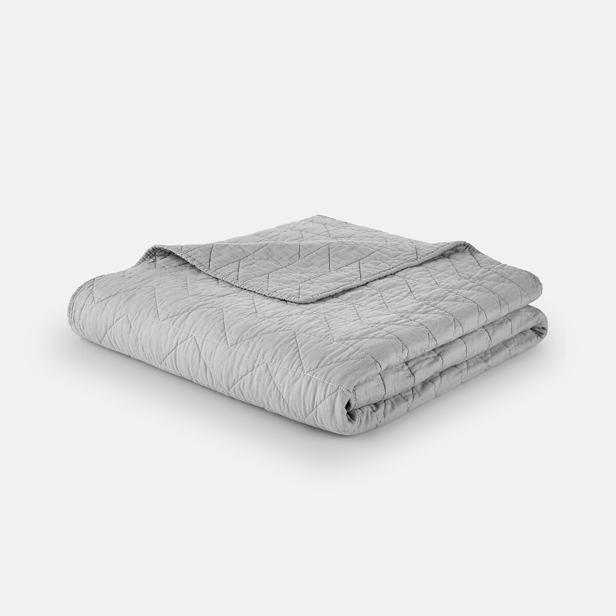Boutis matelassé coton, Zig Zag Scenario gris perle, LA REDOUTE INTERIEURS