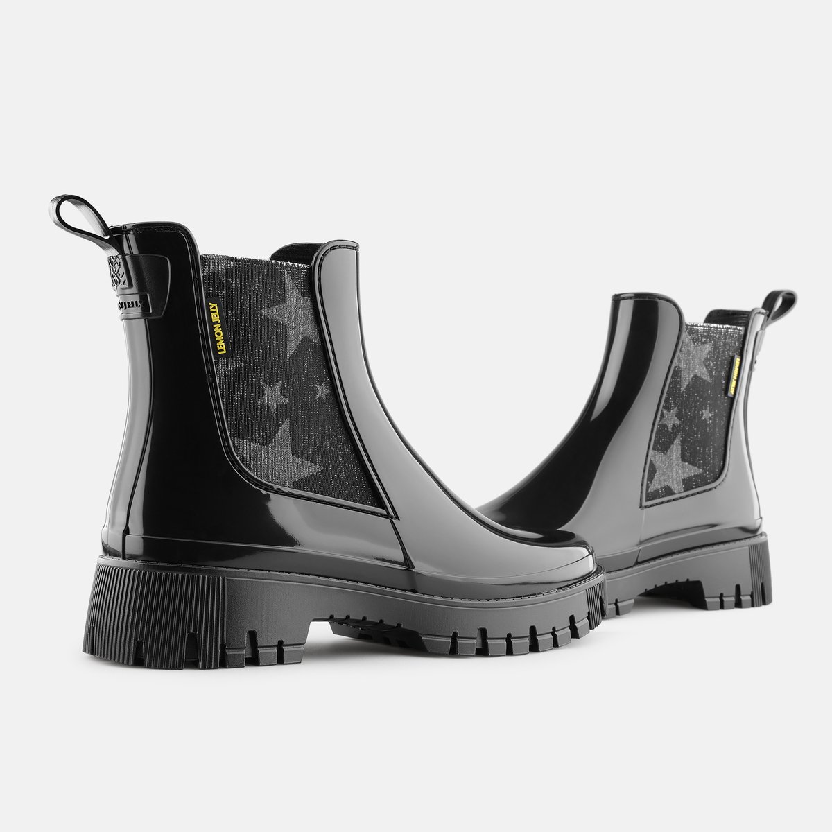 Boots en caoutchouc fourrées vegan STARLET noire, LEMON JELLY