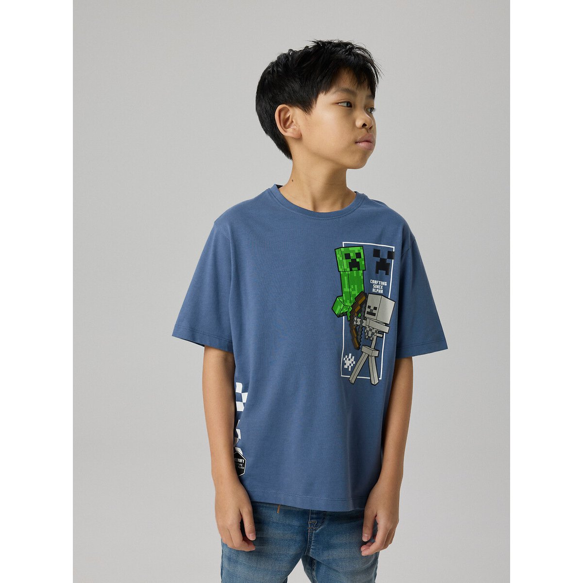 T-shirt de mangas curtas, MINECRAFT azul, NAME IT