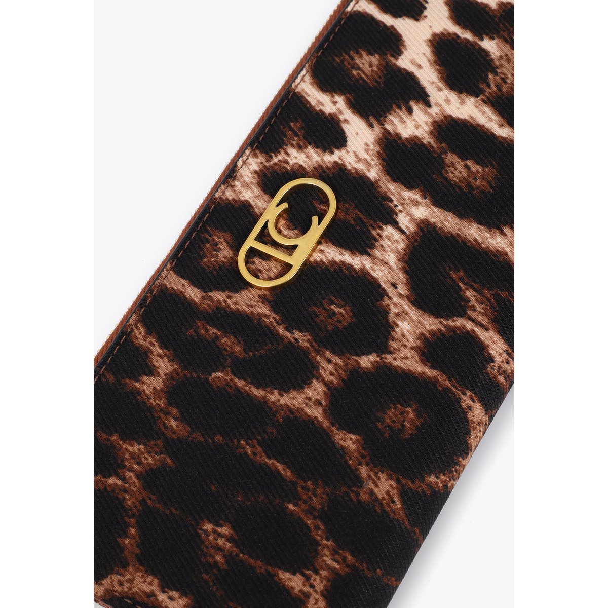 Portefeuille à imprimé animal et logo métallique léopard, LOLA CASADEMUNT