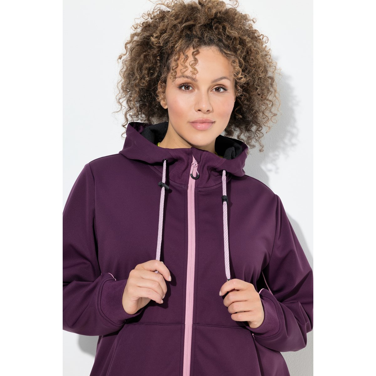 Veste technique softshell à capuche rouge raisin, ULLA POPKEN