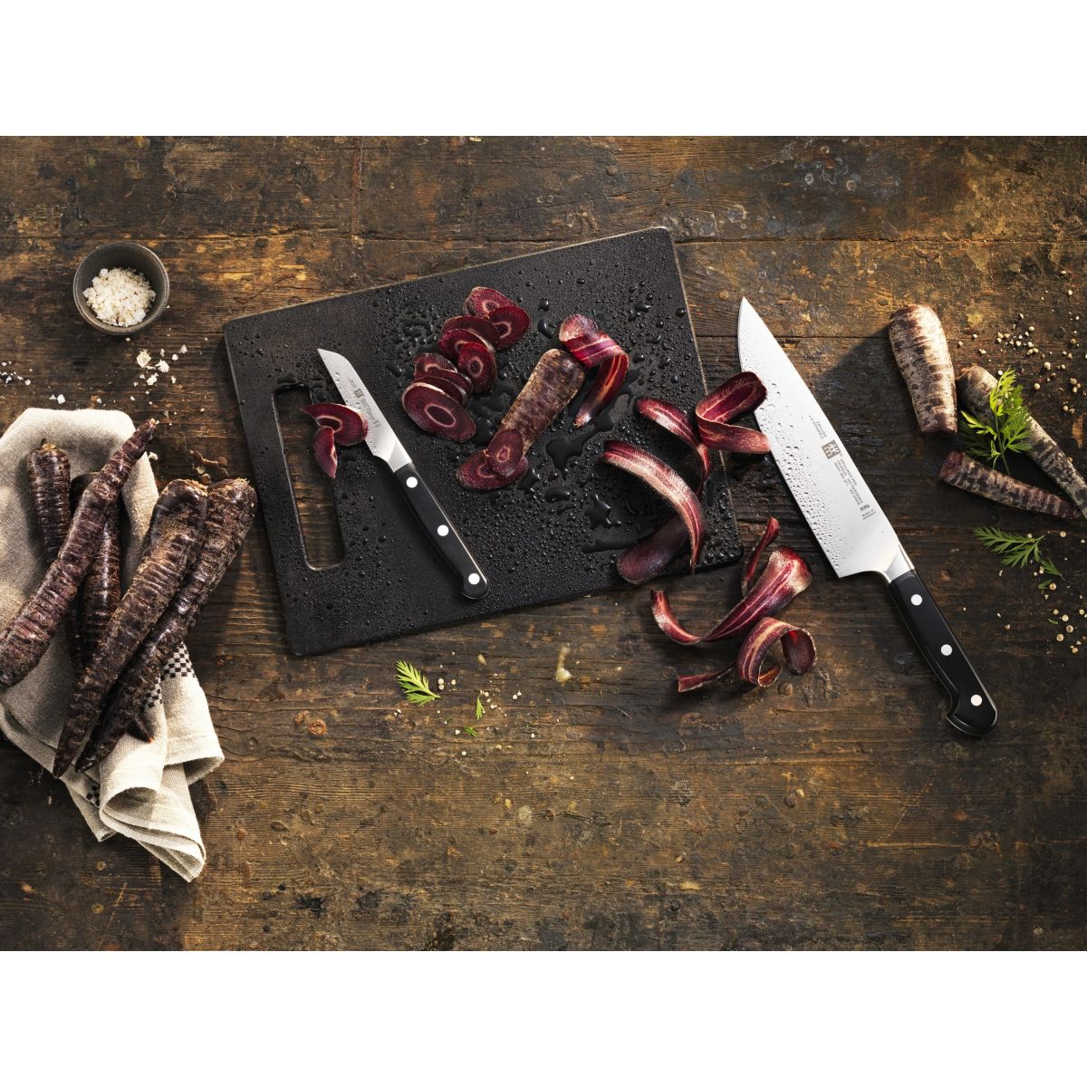 Set de couteaux Set x 2 Office et Santoku Pro noir, ZWILLING