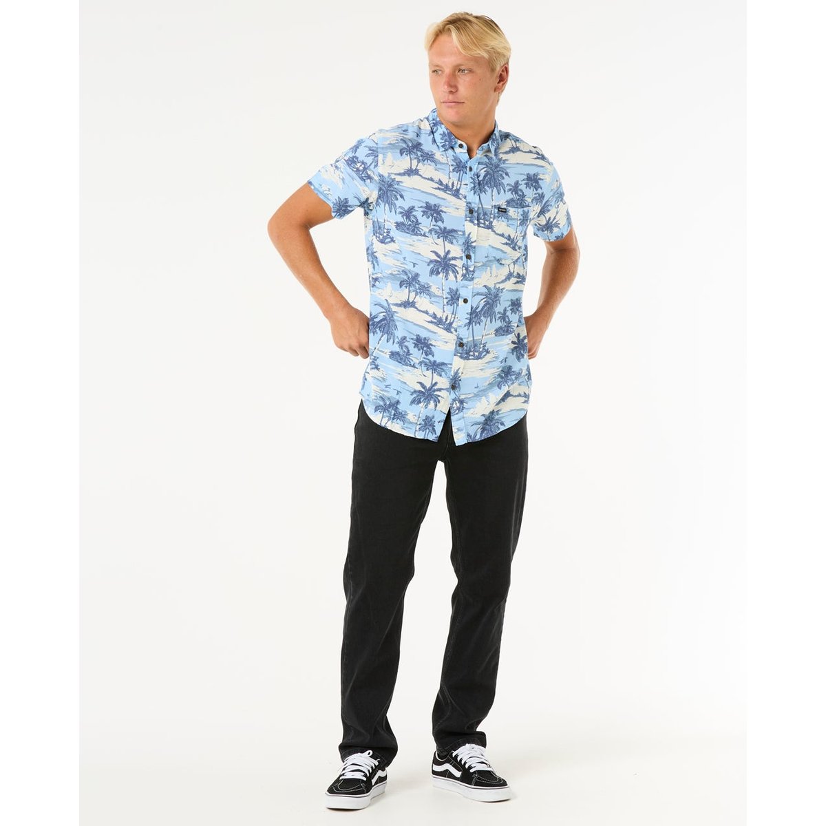 Chemise DREAMER BARREL KILLA S/S SHIRT sky blue, RIP CURL