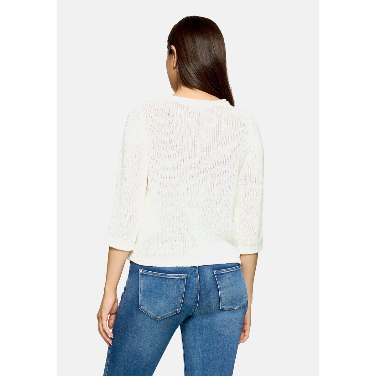 Pull-over en maille à manches 3/4 blanc, BETTY BARCLAY