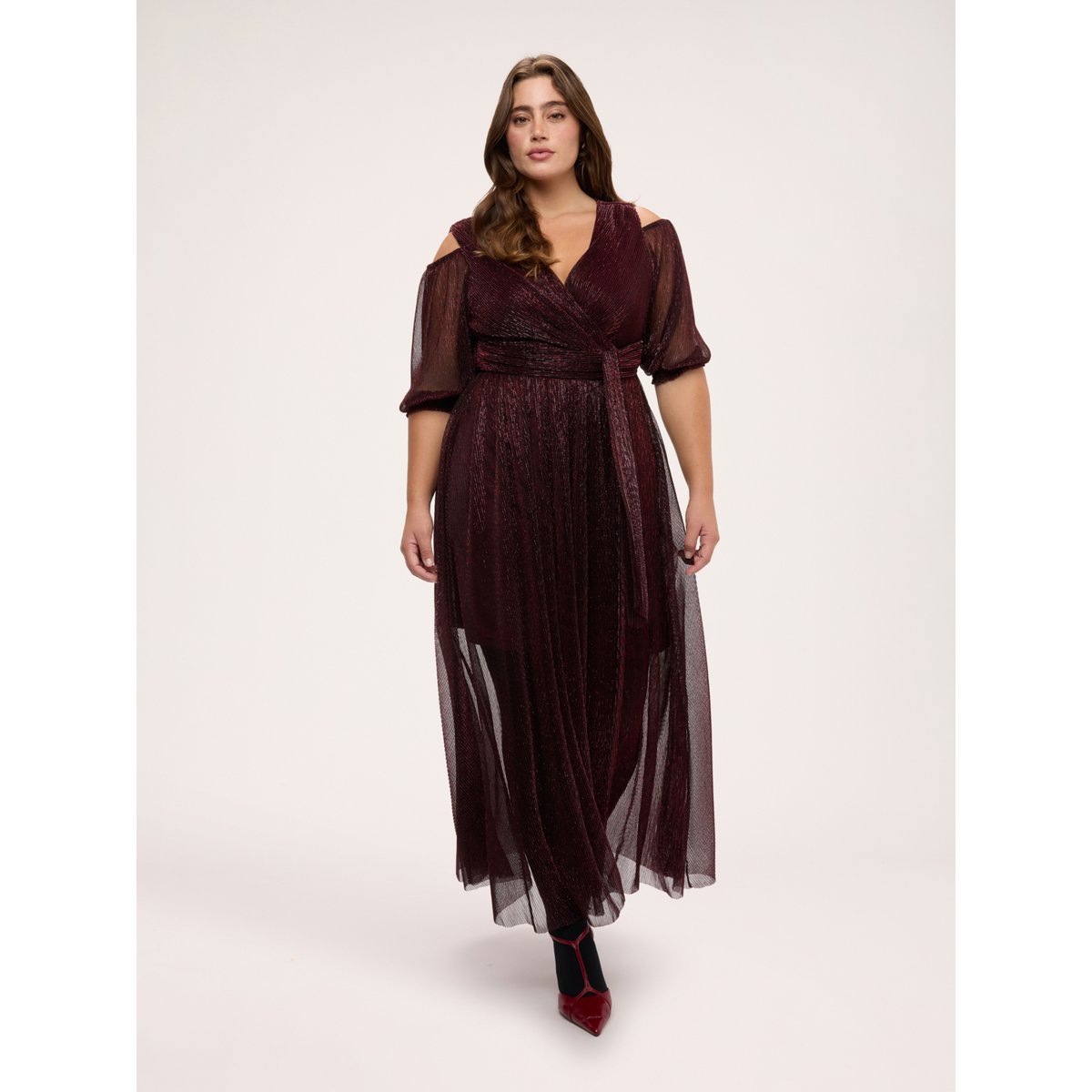 Robe longue avec découpe burgundy, FIORELLA RUBINO