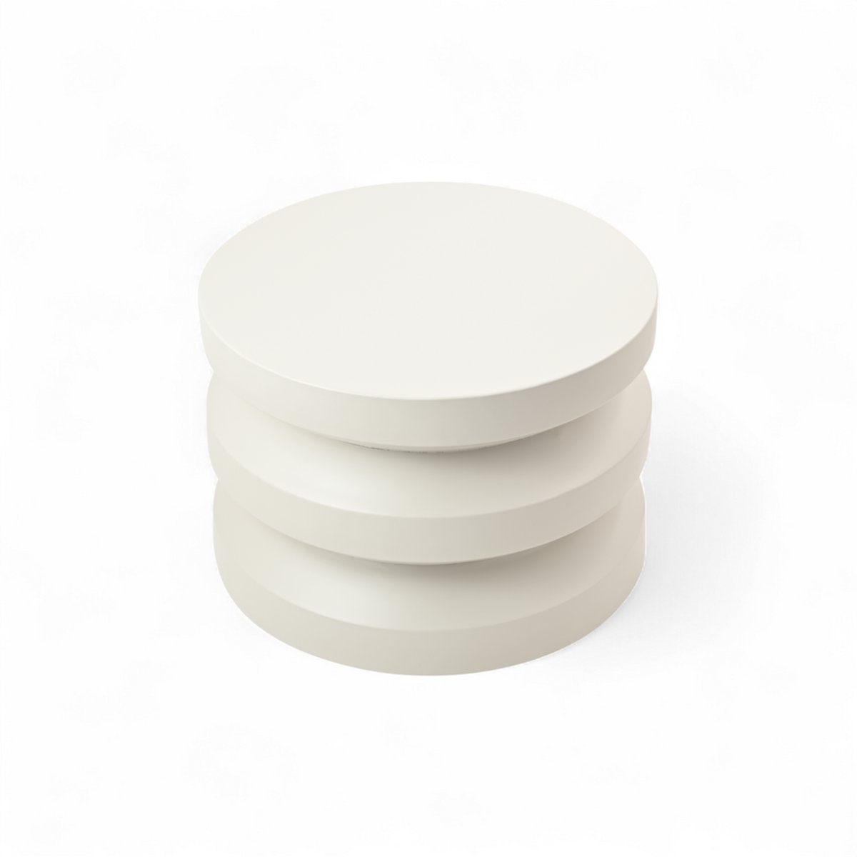 Table basse ronde en métal gris clair, ZAGO