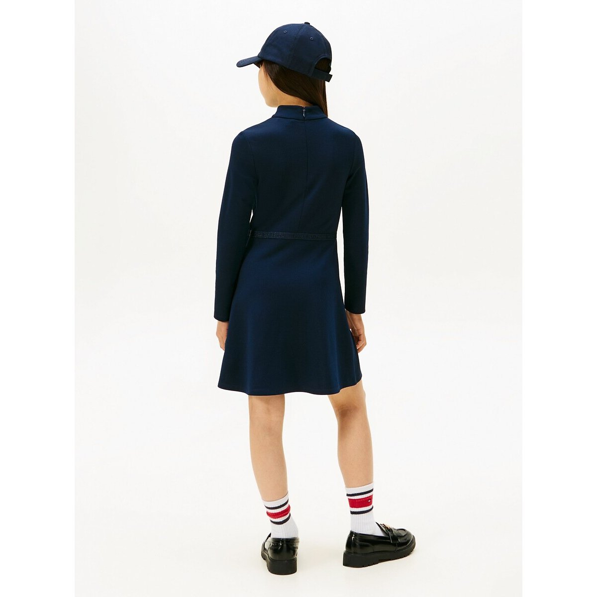 Long Sleeve Turtleneck Dress navy blue, TOMMY HILFIGER