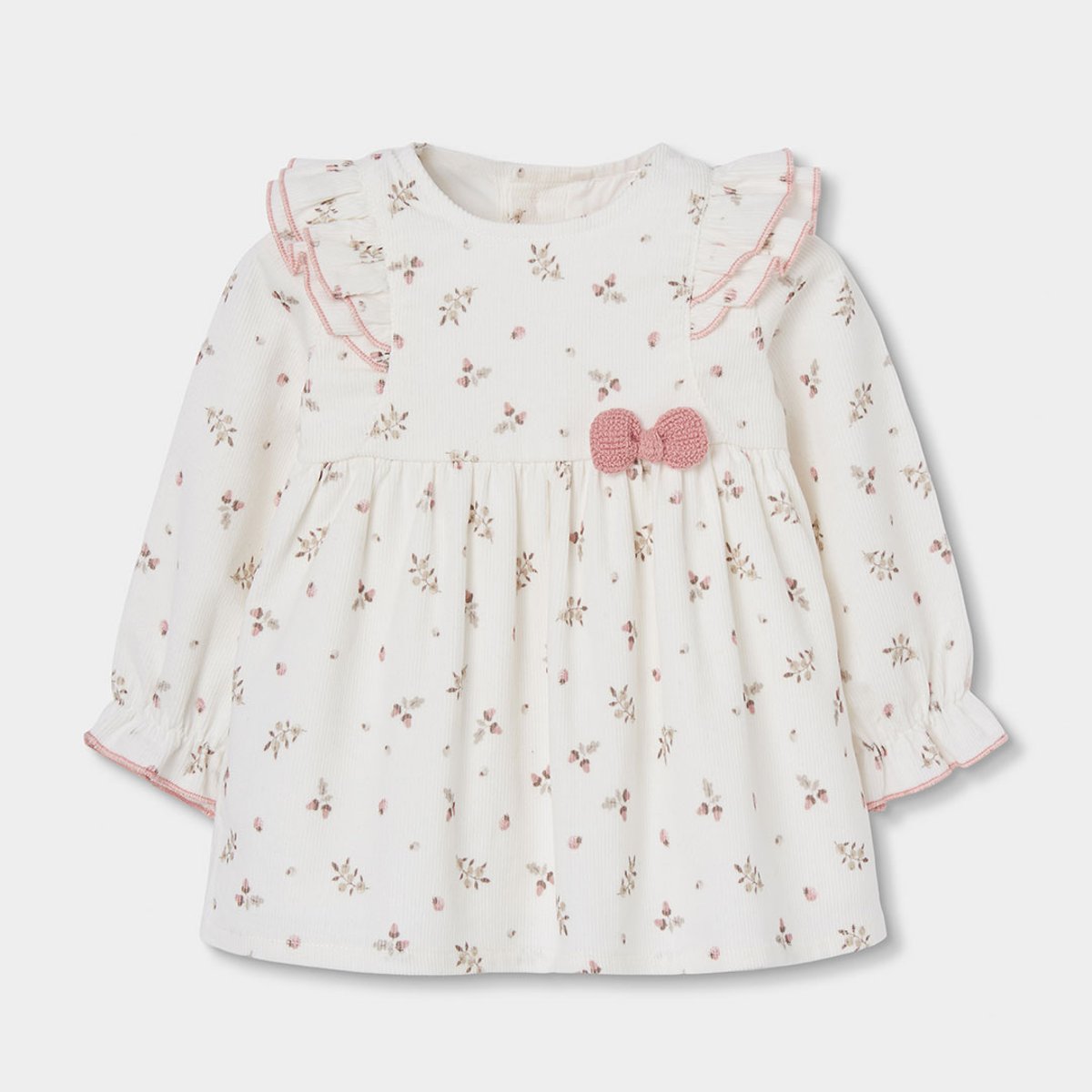 Robe bébé en velours côtelé fin imprimé fleurs multicolore, BOBOLI