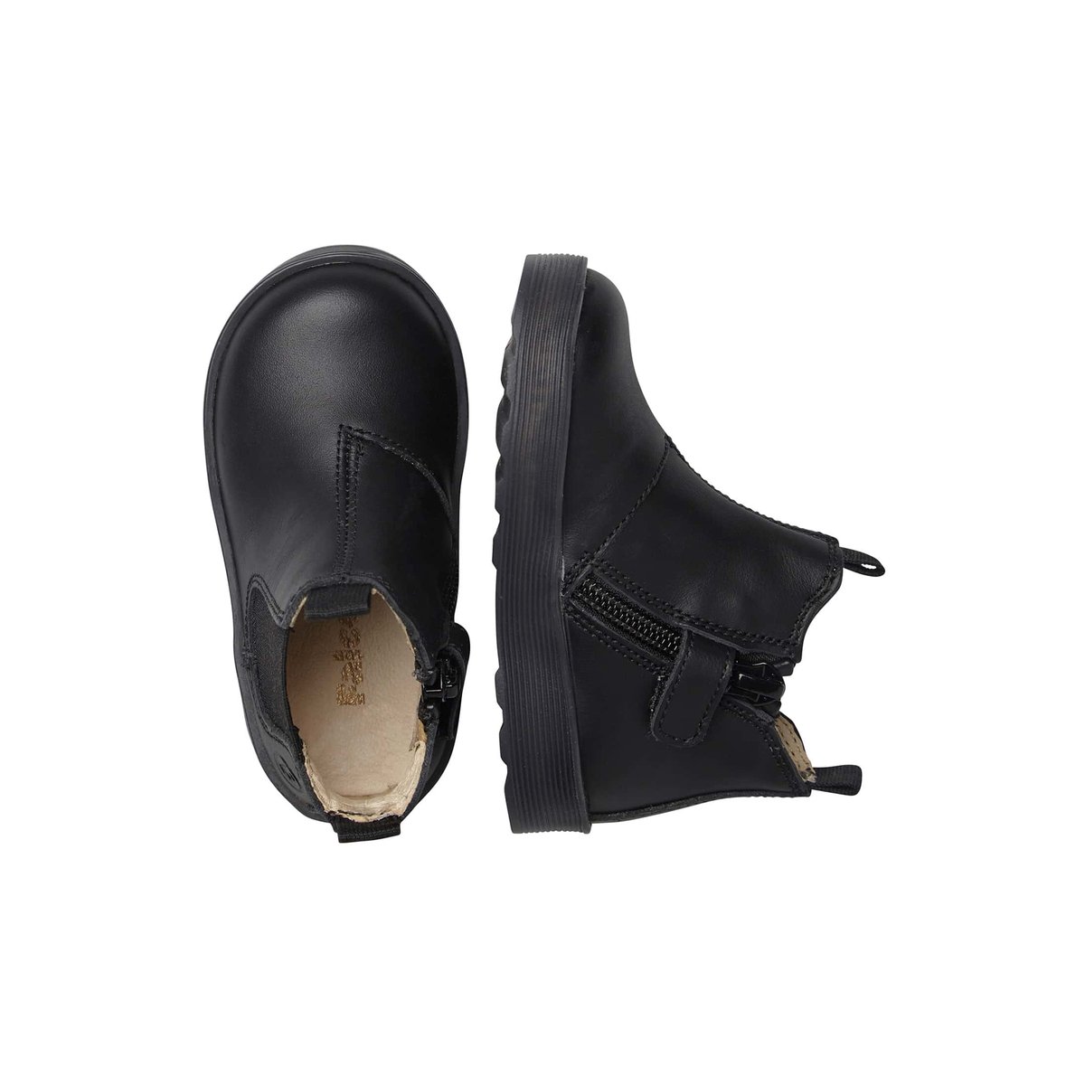 Bottines Beatle En Cuir De Veau Lamé Tarbell noir, FALCOTTO