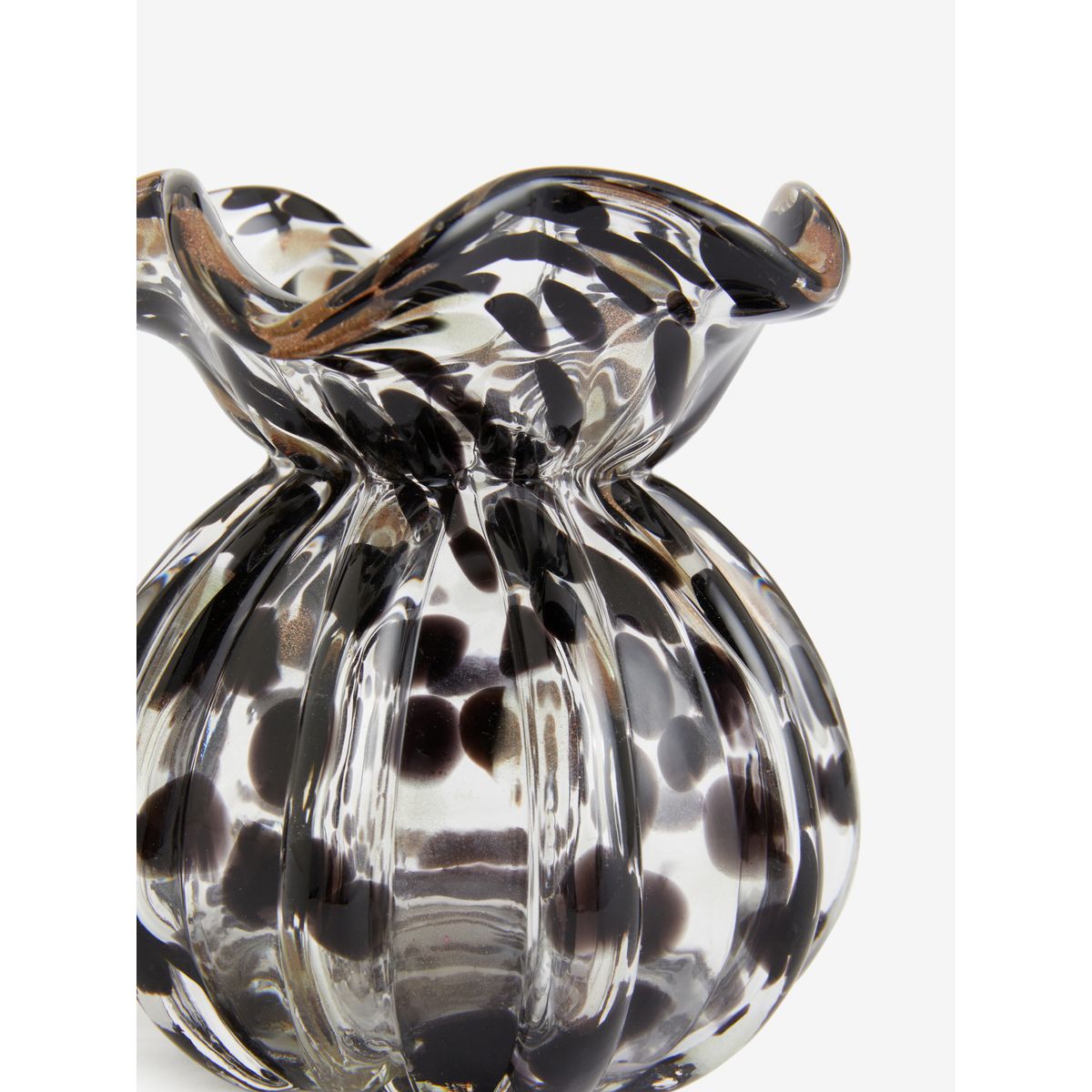Vase en verre confetti noir/doré, NEXT
