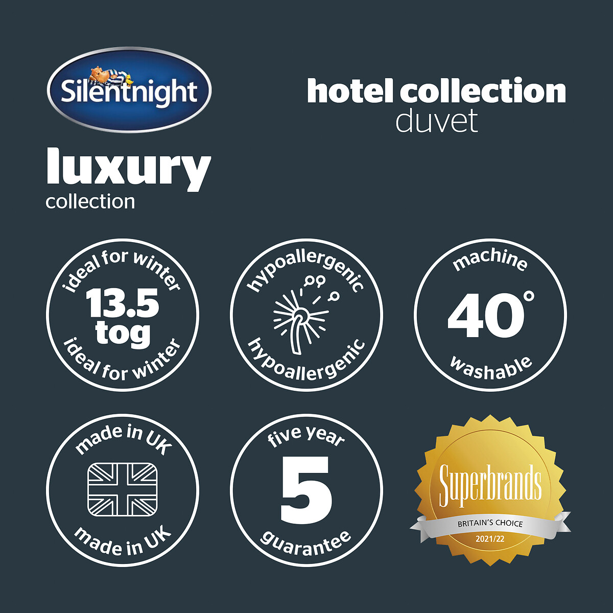 Hotel Collection 13.5 Tog Duvet white, SILENTNIGHT