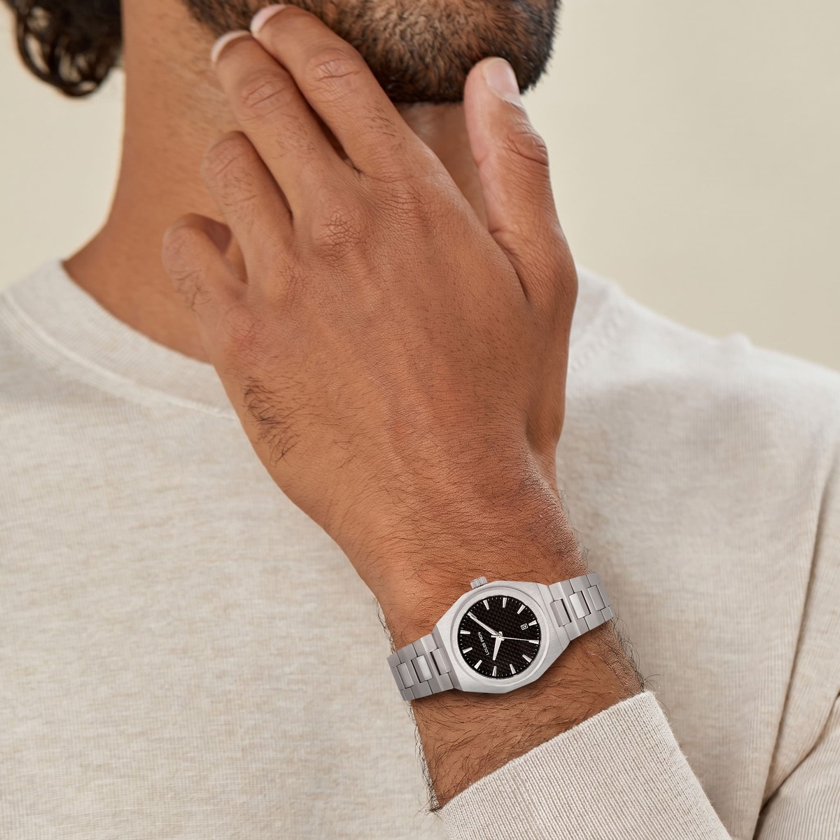 Montre Analogique  ERIC argenté noir argenté, LOUIS PION