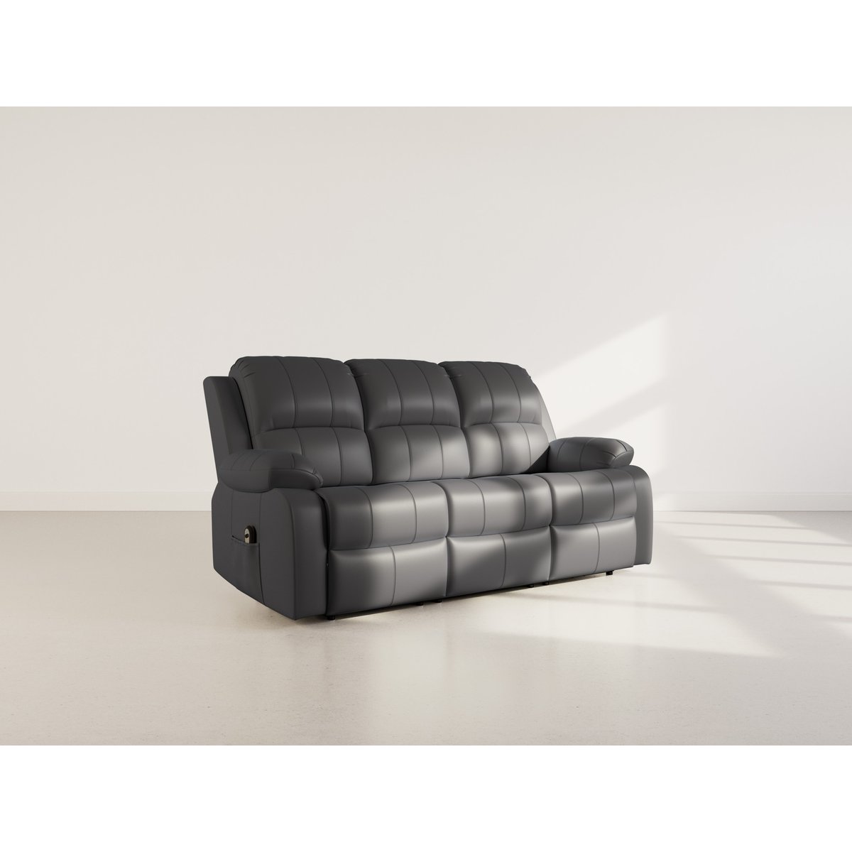 Canapé relax électrique en simili 3 places, ARMAND noir, BEST MOBILIER