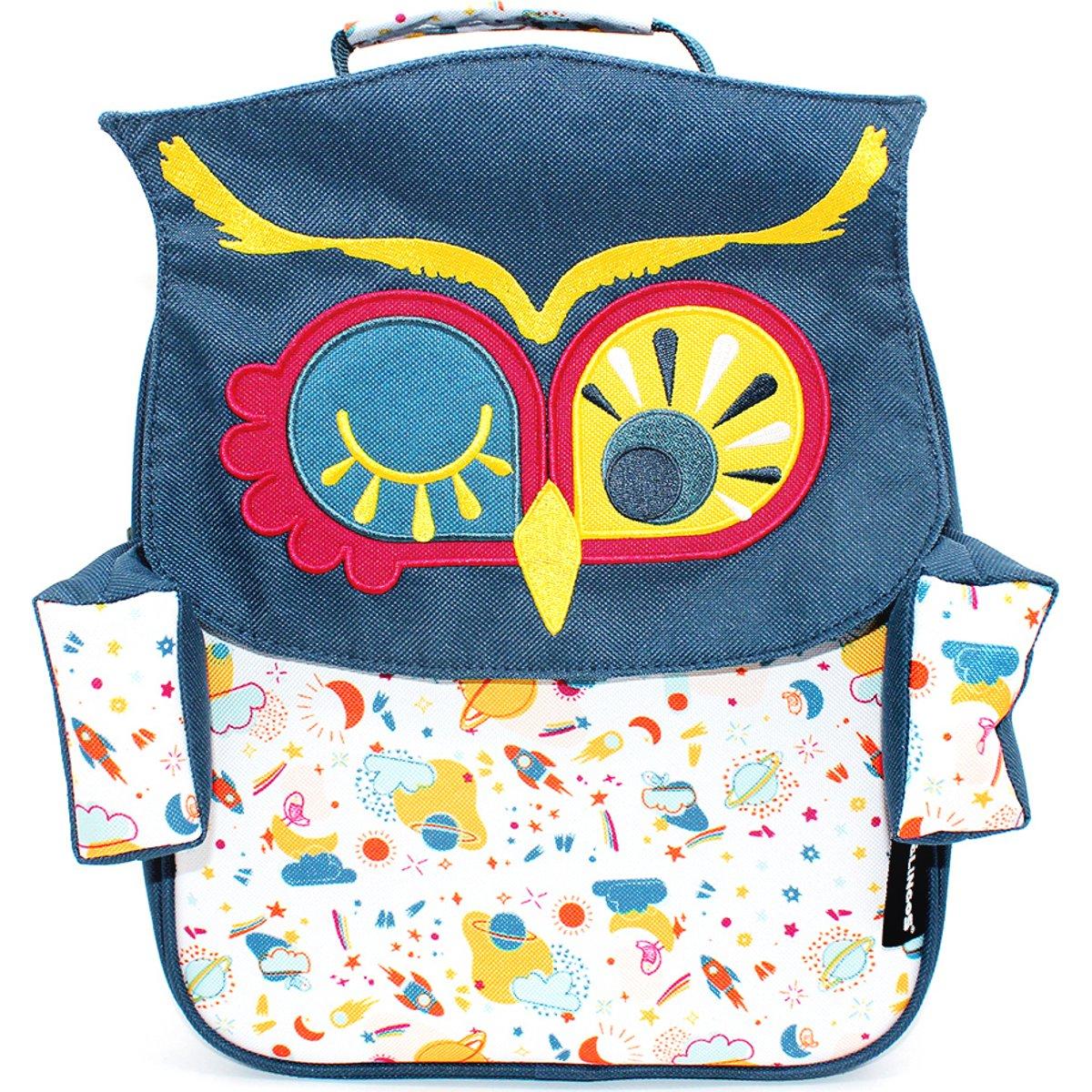 Sac à dos enfant bleu, jaune, blanc, LES DEGLINGOS