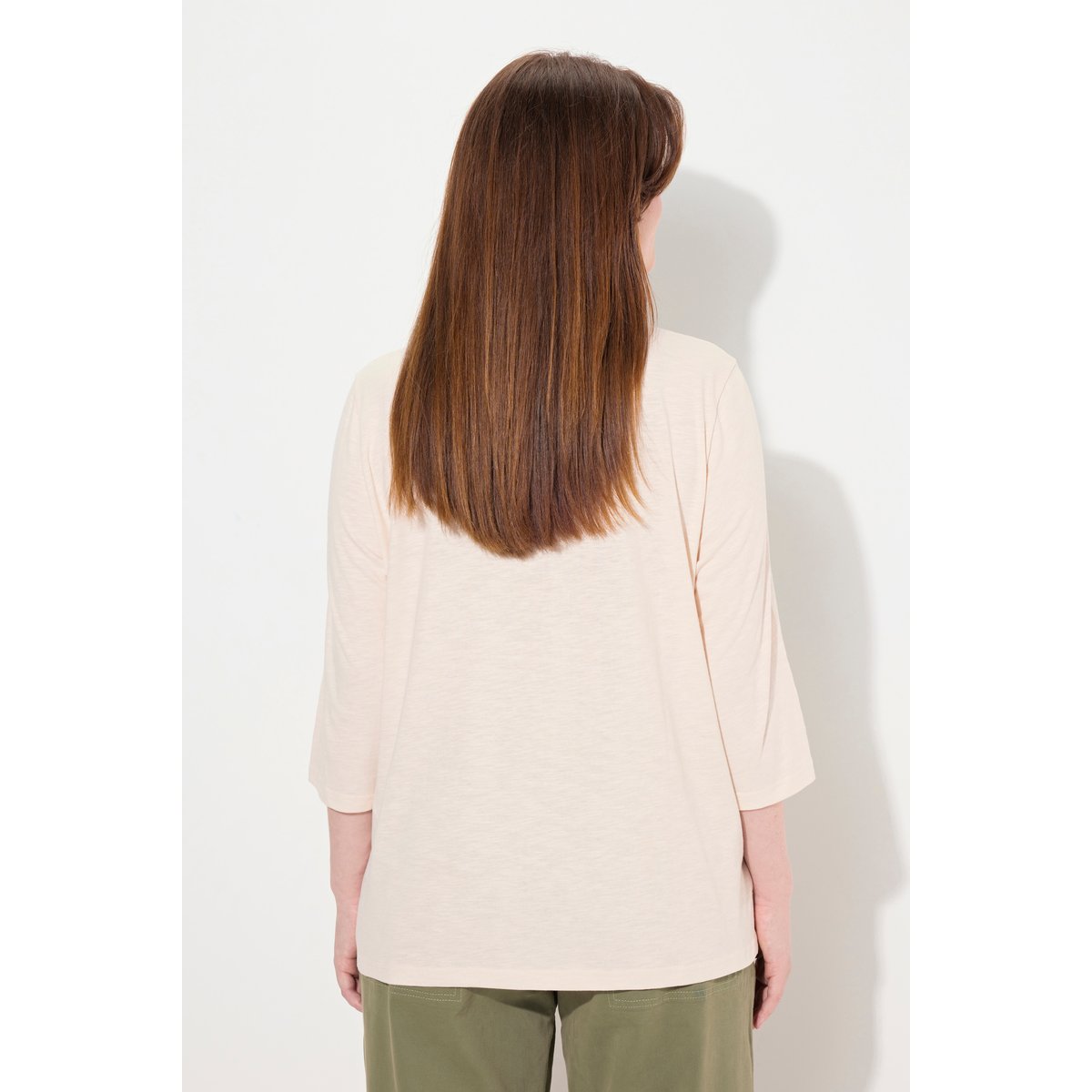 T-shirt en coton bio avec broderie blanc perle, ULLA POPKEN