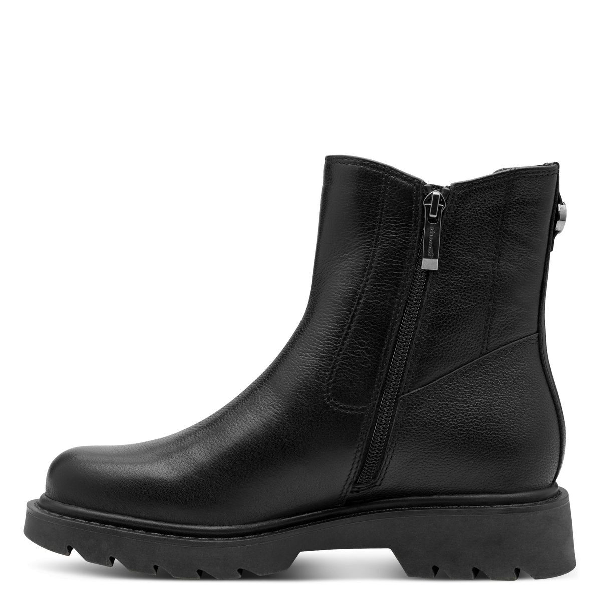Bottine Chelsea en cuir noir, TAMARIS