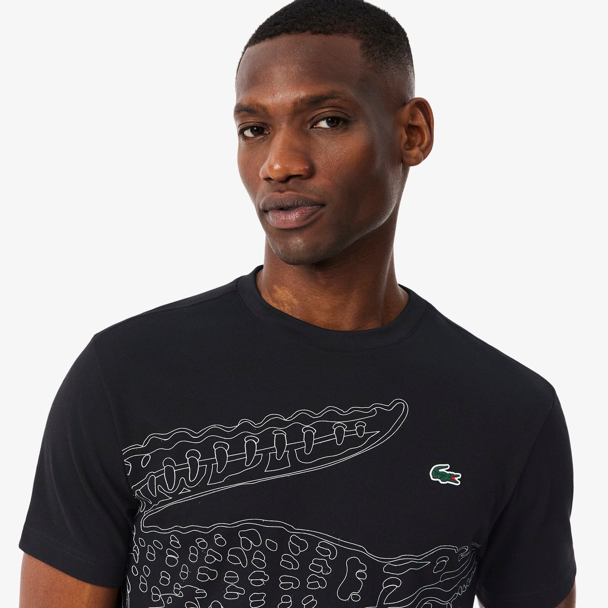 T-shirt Sport Ultra Dry imprimé crocodile noir-258, LACOSTE