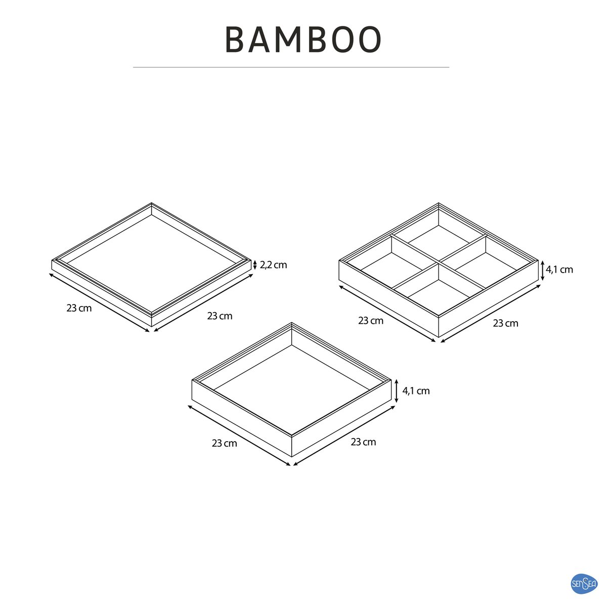 Organiseur en bambou, SENSEA naturel, SENSEA
