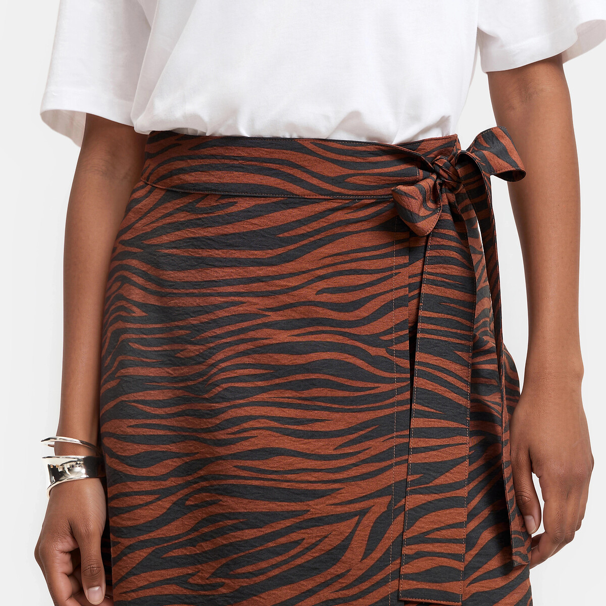 Jupe midi fluide, imprimé zébré imprimé zèbre, LA REDOUTE COLLECTIONS