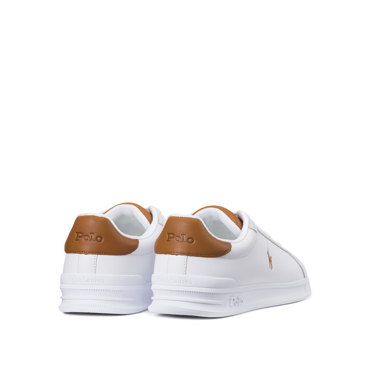 Baskets cuir Heritage Court II blanc/marron, POLO RALPH LAUREN