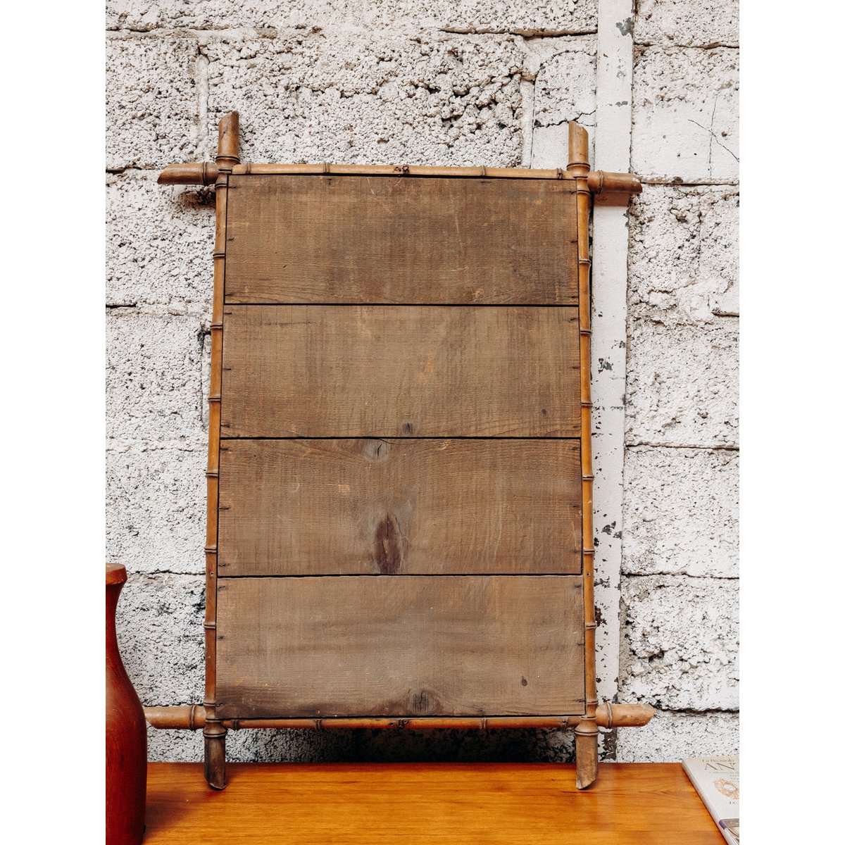 Grand miroir en bambou Igor N°738 - Bon état bois, DEBONGOUT