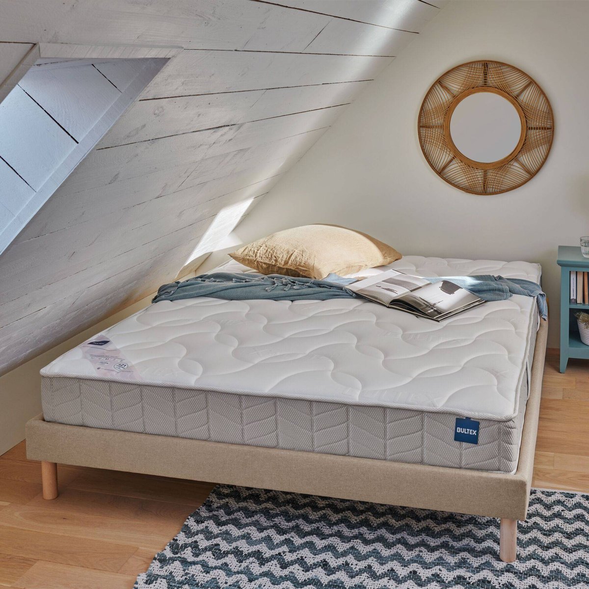 Matelas mousse 21 cm - OLIO 2 blanc, BULTEX