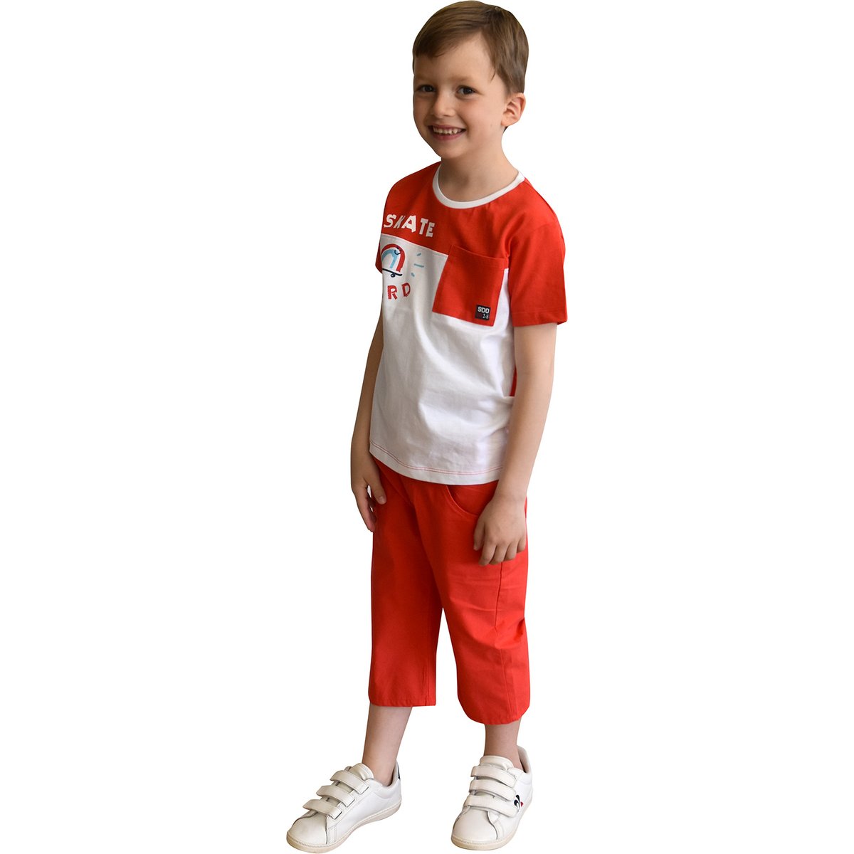 Tee shirt gabin manches courtes enfant rouge, SUCRE D'ORGE