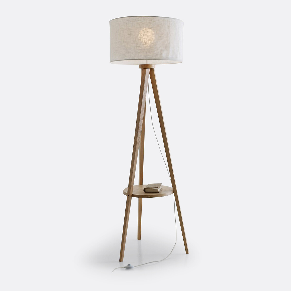 Lampadaire trépied frêne et abat-jour lin, Setto naturel, LA REDOUTE INTERIEURS