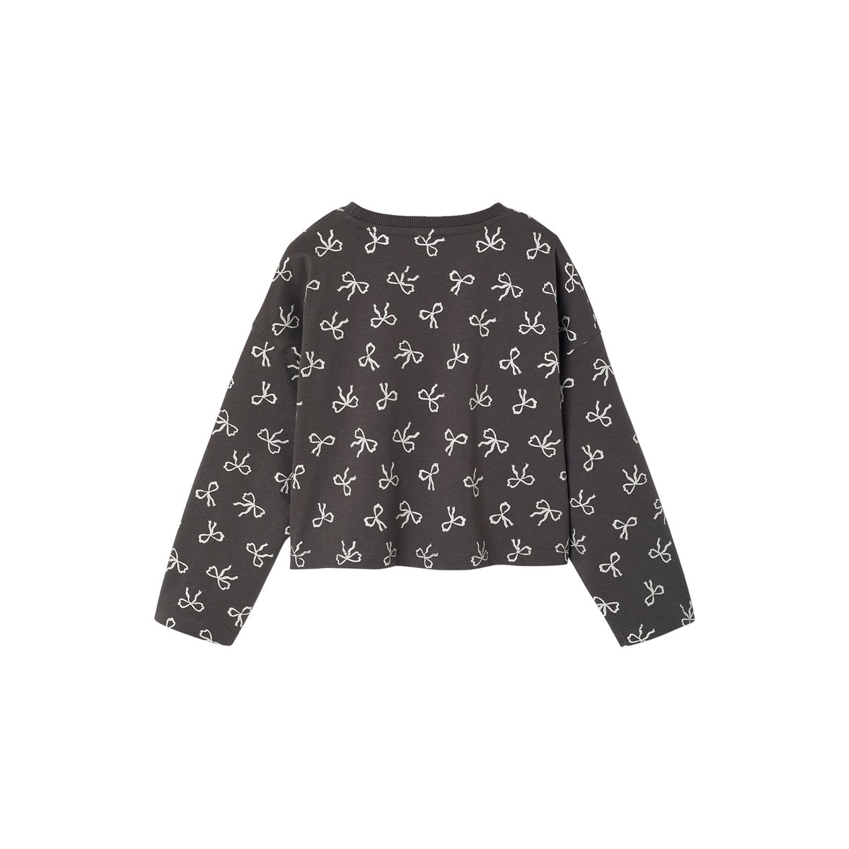 Tee-shirt crop top manches longues anthracite, VERTBAUDET