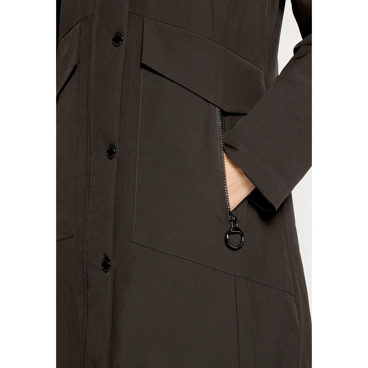 Veste outdoor à capuche amovible vert foncé, BETTY BARCLAY