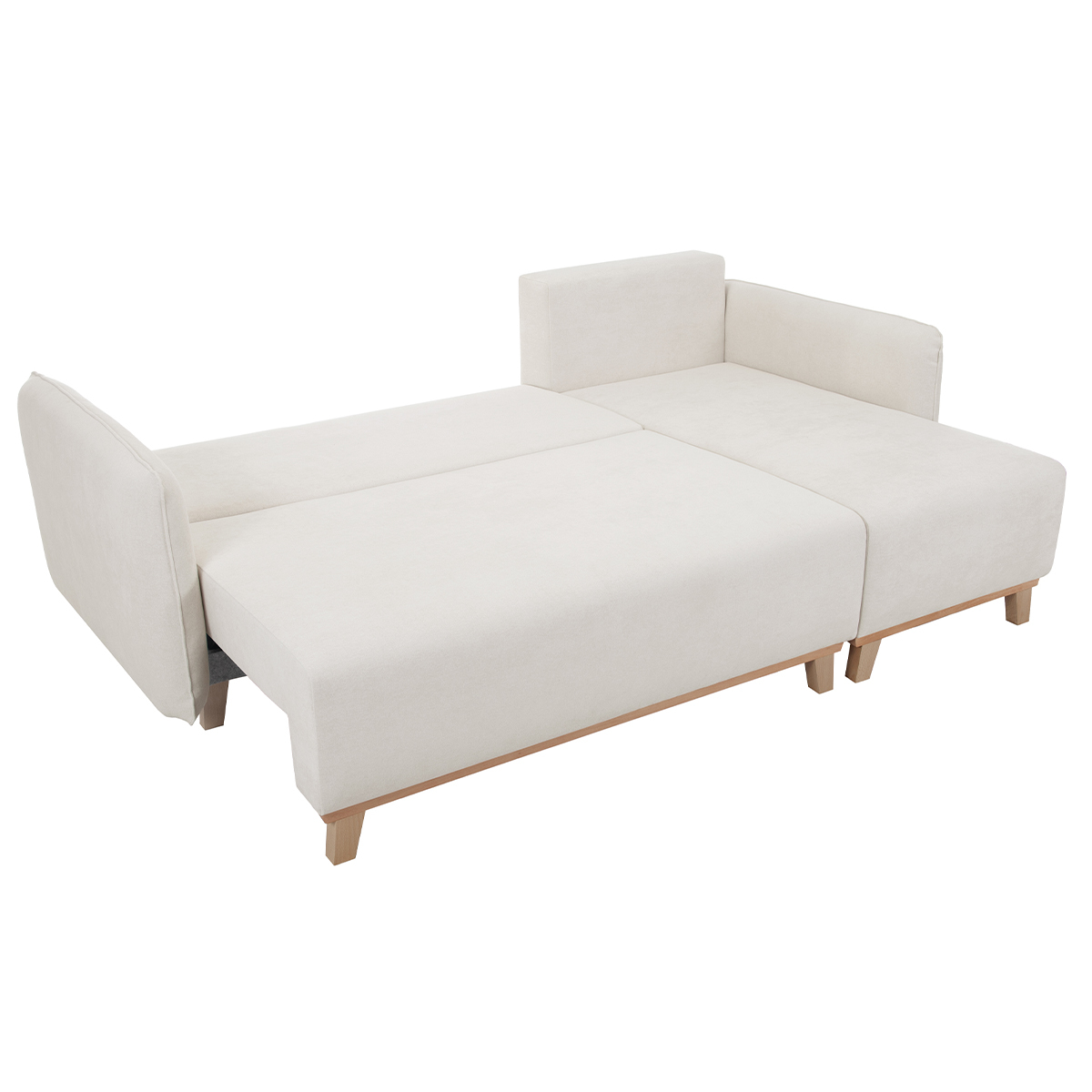 Canapé d'angle convertible et réversible 3-4 places ROMANE beige, MILIBOO