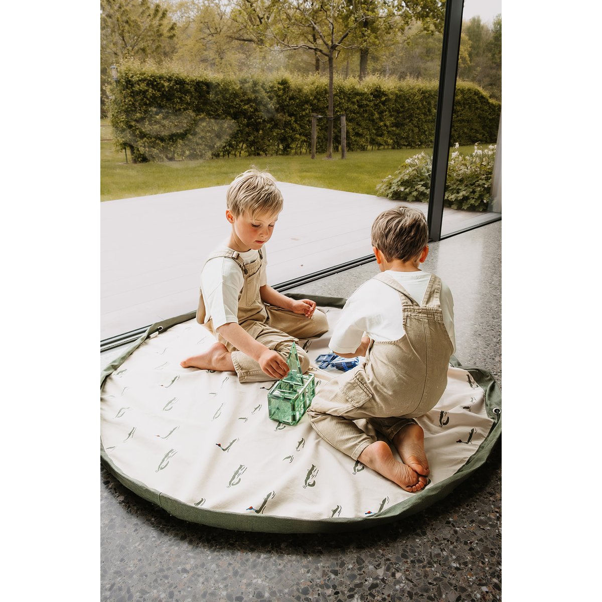 play&go - tapis de jeu & sac à jouets - croco ecru/vert, PLAY ET GO