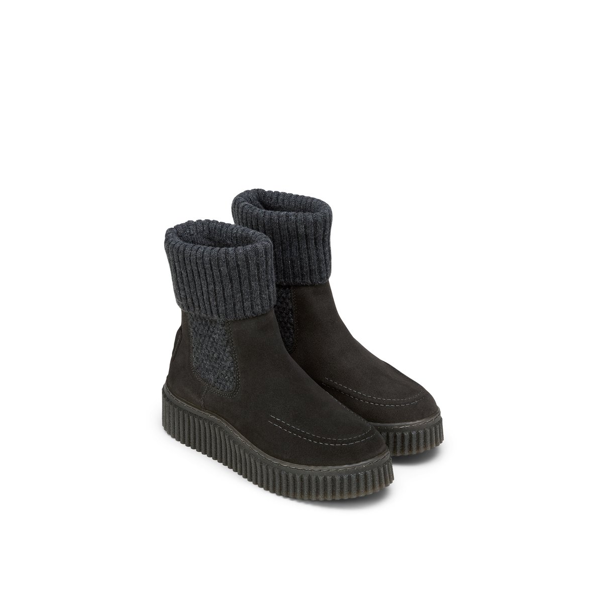 Bottes courtes modèle Bianca avec enveloppe tricotée noir, MARC O'POLO
