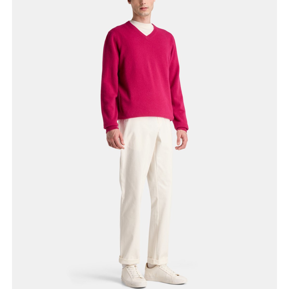Pull droit nachve cachemire rose fuchsia, GALERIES LAFAYETTE